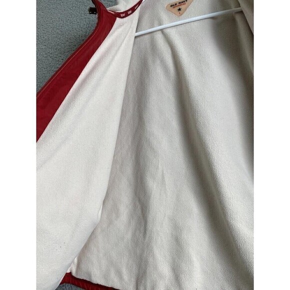 Old Navy Jacket Womens Large Red Lined Hooded  Full Zip Coat - Picture 6 of 12